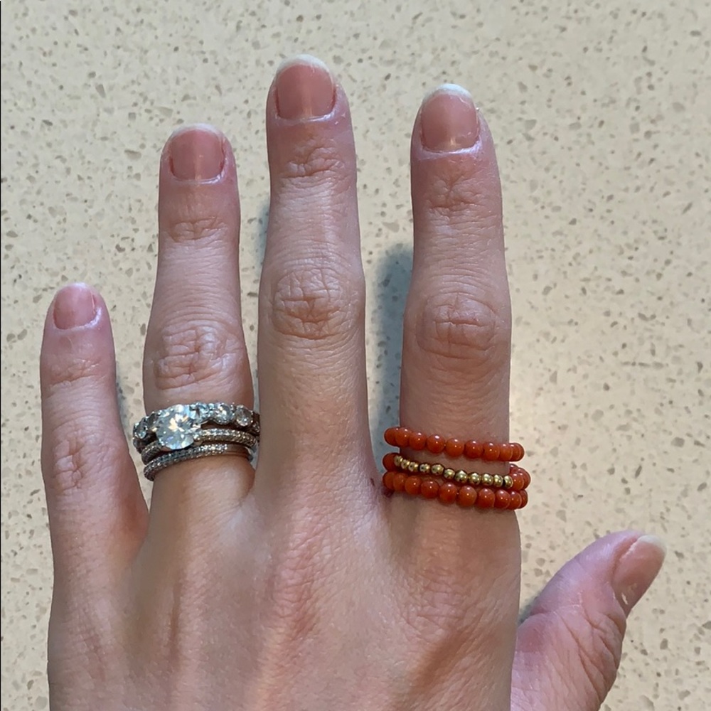 Coral and Gold ring